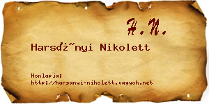 Harsányi Nikolett névjegykártya